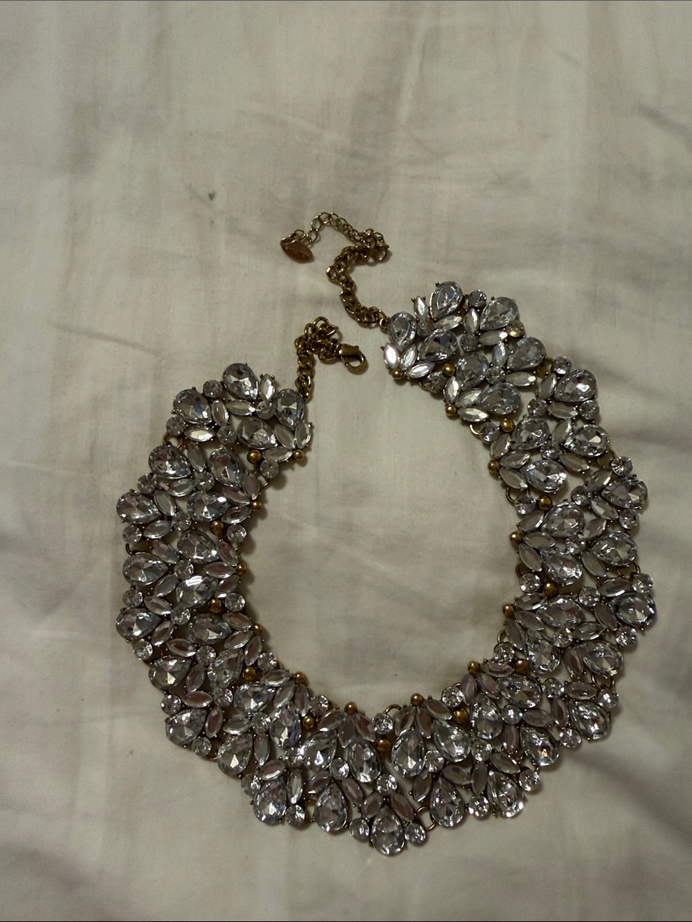 Crystal Statement Collar Necklace - Gold Tone